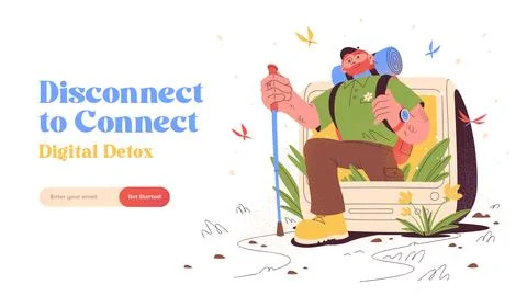 Digital Detox Concept Stock Illustration