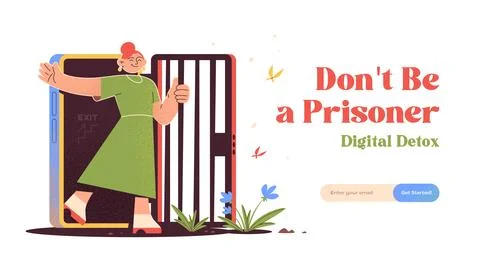 Digital Detox Concept Stock Illustration