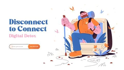 Digital Detox Concept Stock Illustration