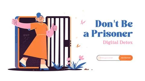 Digital Detox Concept Stock Illustration