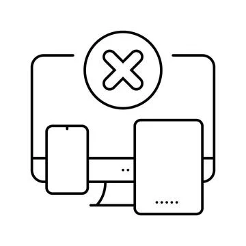 Digital detox mindful tech engagement line icon vector illustration Illustrazione stock