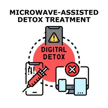 Digital detox program with technology addiction treatment Stock Illustration