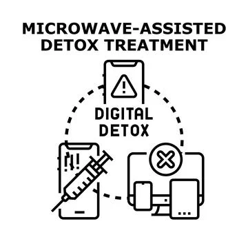 Digital detox program with technology addiction treatment Illustrazione stock