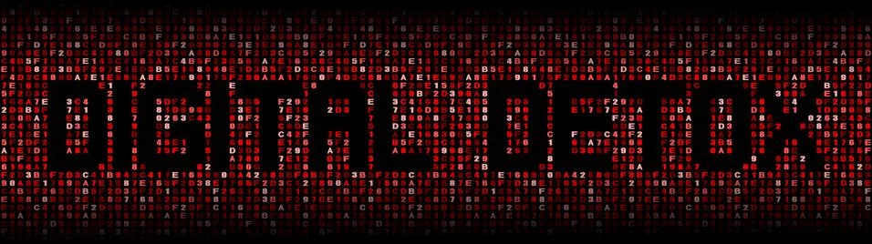 Digital detox text on hex code illustration Stock Illustration