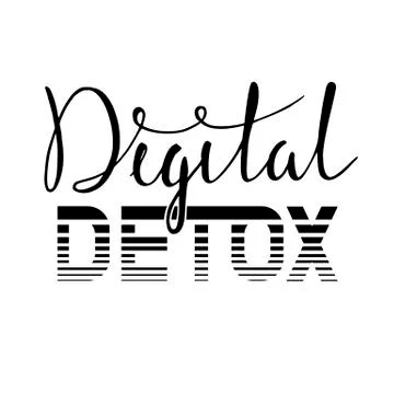 Digital detox. Vector hand drawn lettering illustration on white background Stock Illustration
