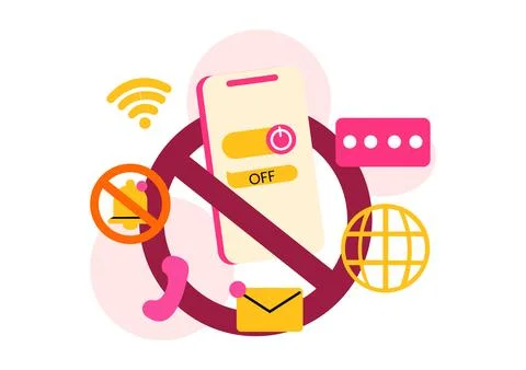 Digital Detox Vector Illustration Featuring People Disconnecting from Smart.. Stock Illustration