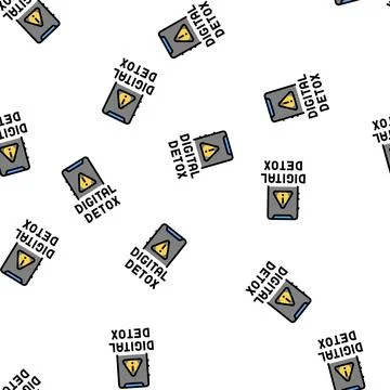 Digital detox vector seamless pattern Stock Illustration