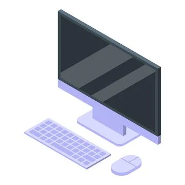 Digital detoxing home computer icon, isometric style Stock Illustration