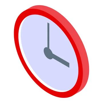 Digital detoxing wall clock icon, isometric style Illustrazione stock