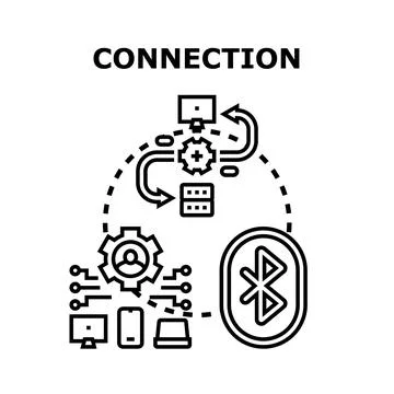 Digital device connecting global network data transfer Stock Illustration