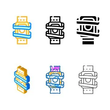 Digital device dancer color icon vector stylized Stock Illustration