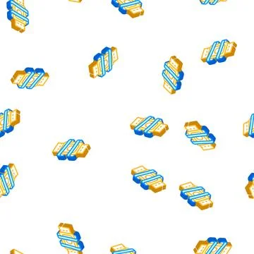 Digital device dancer isometric icon seamless pattern Stock Illustration