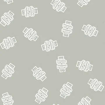 Digital device dancer line vector seamless pattern Illustrazione stock