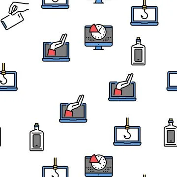 Digital Device Detox Vector Seamless Pattern Stock Illustration