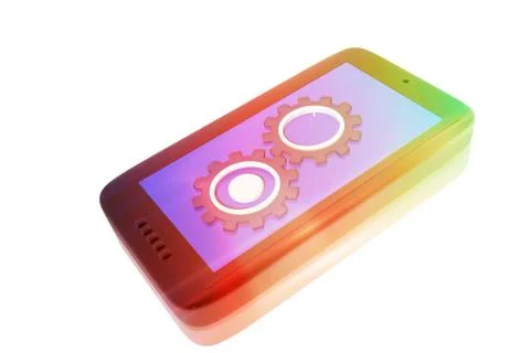 Digital device with gears Stock Illustration