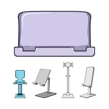 Digital device holders and accessories concept Stock Illustration