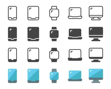 Digital device icon set イラスト素材