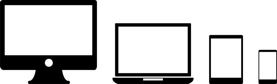 Digital device icon set vector. Electronic Devices Collection Set Icons Phone Stock Illustration