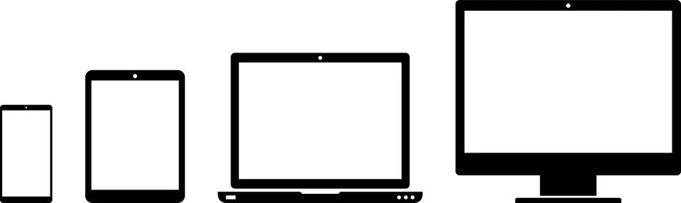 Digital device icon set vector. Electronic Devices Collection Set Icons Phone Stock Illustration