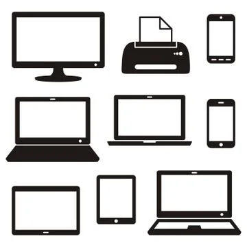 Digital device icons Stock Illustration