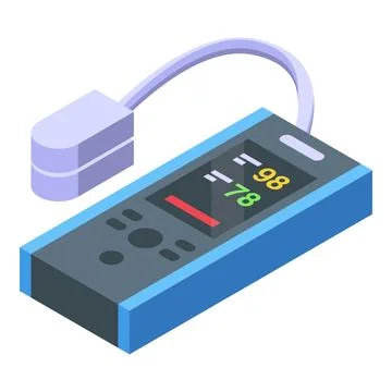 Digital device for measuring pulse rate and oxygen levels in blood Stock Illustration