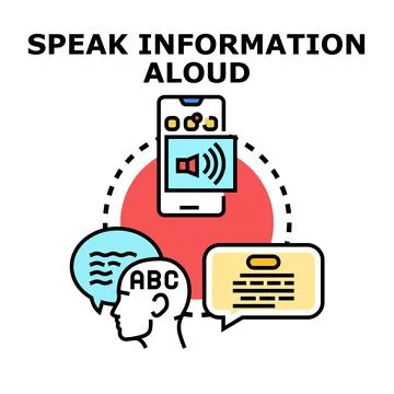Digital device speaking information aloud concept Stock Illustration