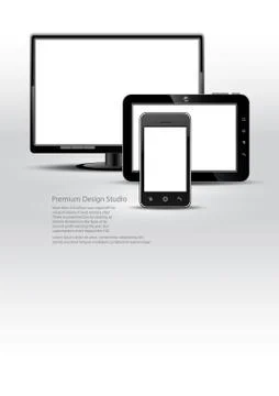 Digital devices banner Stock Illustration