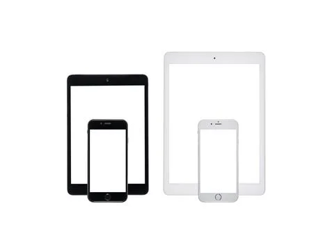 Digital devices with blank screens Stock Photos