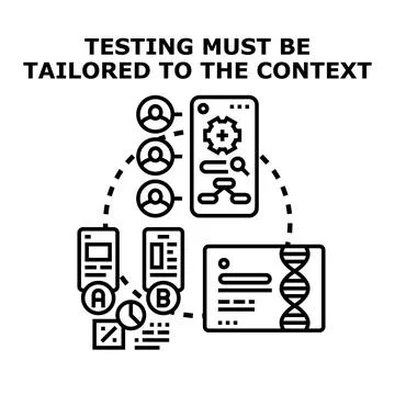 Digital devices displaying ab testing variations. User profiles Illustration