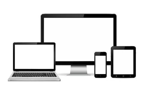 Digital devices set vector Stock Illustration