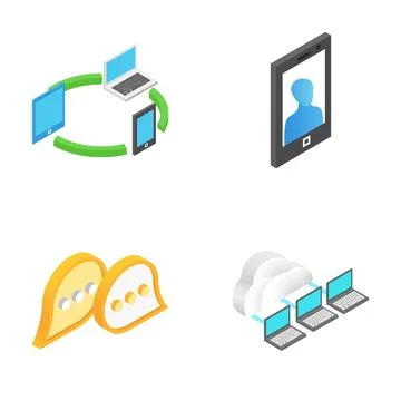 Digital devices syncing and cloud computing network concept Illustrazione stock
