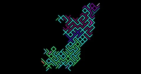 Digital Diagonal Motion Builds the Shape of Congo Video stock 323617363