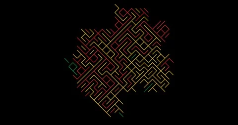 Digital Diagonal Motion Builds the Shape of Gabon Video stock 323944281
