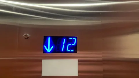 Digital dial of elevator floor counter Stock Footage 293184379