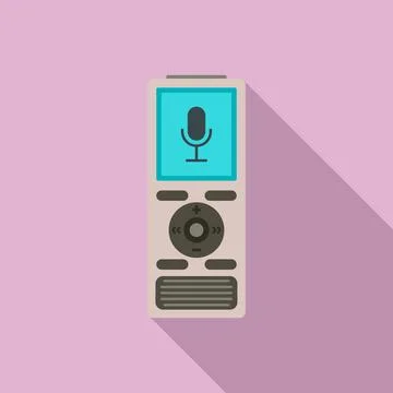 Digital dictaphone icon, flat style Stock Illustration