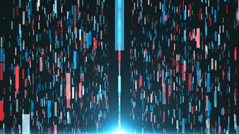 Digital digfferent backlines in black space - modern abstraction, computer Vídeos de archivo 88709992