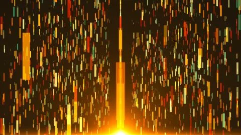 Digital digfferent backlines in black space - modern abstraction, computer Ilustración de archivo