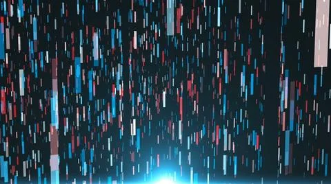 Digital digfferent backlines in black space - modern abstraction, computer... Stock Photos