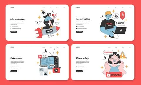 Digital Dilemma set. Flat vector illustration 스톡 일러스트