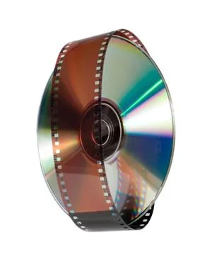 Digital disc and a film strip Stock Photos