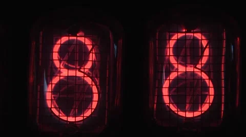 Digital display countdown discharge lamps Stock Footage 1806823