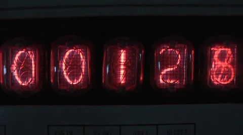 Digital display countdown discharge lamps Video stock 1806826