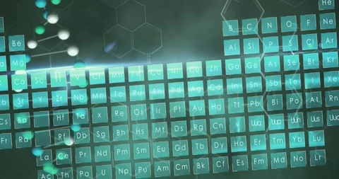 Digital display data periodic table Stock Footage 347293978