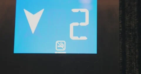 Digital Display Elevator countdown  Digital scoreboard showing floor number Stock Footage 146931434