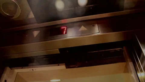 Digital Display Inside Moving Elevator Video stock 74505824