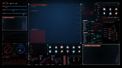 Digital display interface. technology graph, computer operation data screen.1 스톡 동영상 62946506