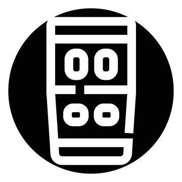 Digital display interface timer flat black icon Stockillustratie