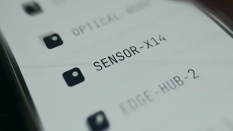 Digital display listing network node designations Stock Footage 335483445