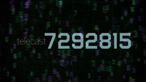 Digital Display of Numbers and Data with Futuristic Design Stock Footage 310239586