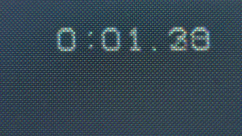 Digital display, Numbers changing, Time VHS. Video stock 133447827